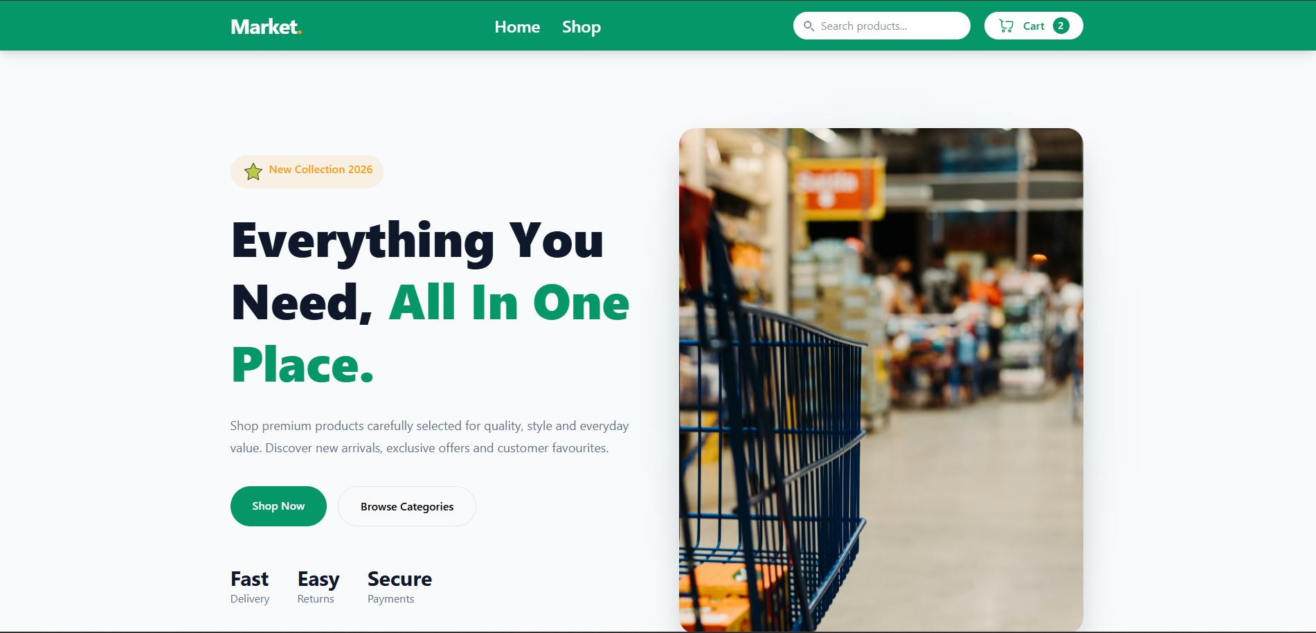 Ecommerce website demo image