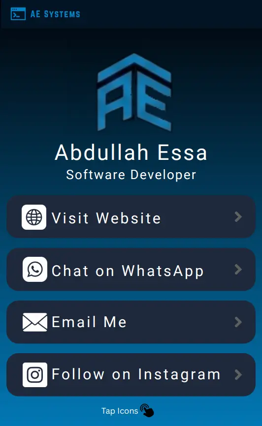 Digital Business Card Screenshot